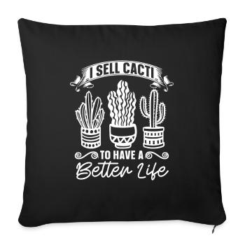 Cactus Garden Cactus - Sofa pillowcase 17,3'' x 17,3'' (45 x 45 cm) - black - Front