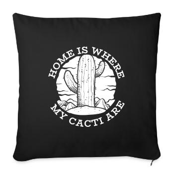 Cactus Garden Cactus - Sofa pillowcase 17,3'' x 17,3'' (45 x 45 cm) - black - Front