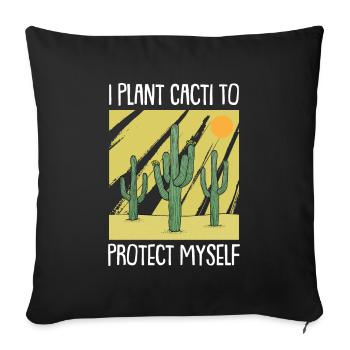 Cactus Garden Cactus - Sofa pillowcase 17,3'' x 17,3'' (45 x 45 cm) - black - Front