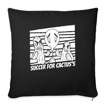 Ballon de jardin de cactus - Housse de coussin décorative 45 x 45 cm - noir - Devant