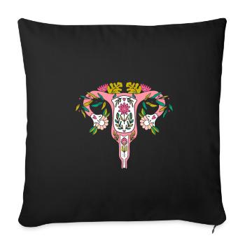 Hystérectomie Hystérectomie - Housse de coussin décorative 45 x 45 cm - noir - Devant