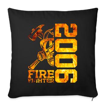 20E ANNIVERSAIRE DE LA BRIGADE DES POMPIERS 2006 - Housse de coussin décorative 45 x 45 cm - noir - Devant