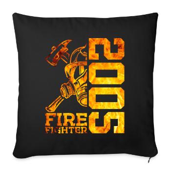 21E ANNIVERSAIRE DE LA BRIGADE DES POMPIERS 2005 - Housse de coussin décorative 45 x 45 cm - noir - Devant