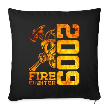 17E ANNIVERSAIRE DE LA BRIGADE DES POMPIERS 2009 - Housse de coussin décorative 45 x 45 cm - noir - Devant