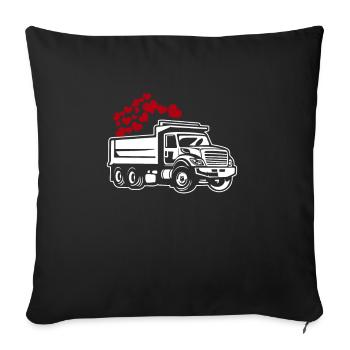 Truck driver Trucker Truck driver - Sofa pillowcase 17,3'' x 17,3'' (45 x 45 cm) - black - Front
