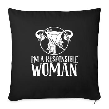 Hystérectomie Hystérectomie - Housse de coussin décorative 45 x 45 cm - noir - Devant