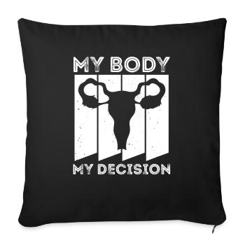 Hystérectomie - Housse de coussin décorative 45 x 45 cm - noir - Devant
