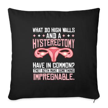 Hystérectomie Hystérectomie - Housse de coussin décorative 45 x 45 cm - noir - Devant
