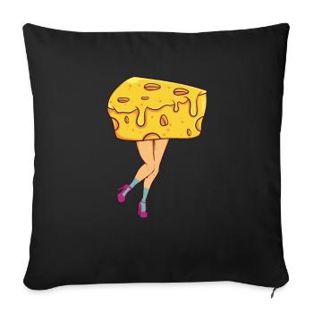 Cuisses de fromage - Housse de coussin décorative 45 x 45 cm - noir - Devant