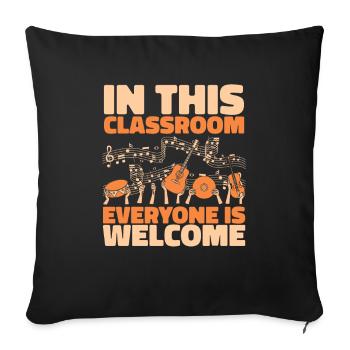 Music Teacher Music Teacher Sheet Music - Sofa pillowcase 17,3'' x 17,3'' (45 x 45 cm) - black - Front