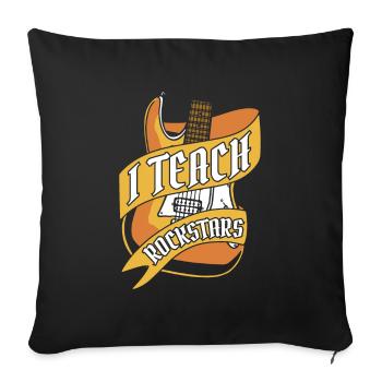 Professeur de musique Professeur de musique Guitare - Housse de coussin décorative 45 x 45 cm - noir - Devant