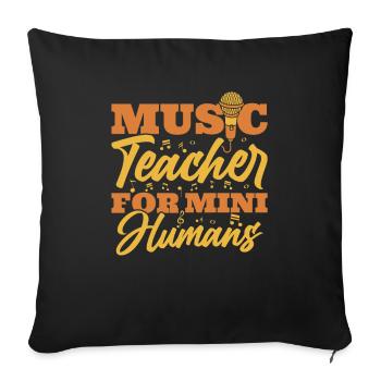 Professeur de musique Professeur de musique Préscolaire - Housse de coussin décorative 45 x 45 cm - noir - Devant