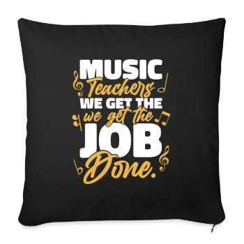 Music Teacher Music Teacher Sheet Music - Sofa pillowcase 17,3'' x 17,3'' (45 x 45 cm) - black - Front