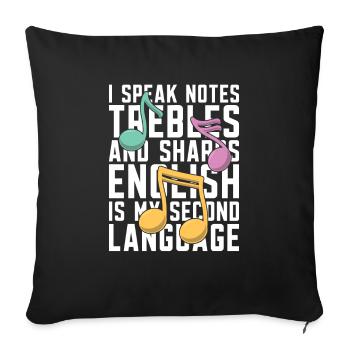Music Teacher Music Teacher - Sofa pillowcase 17,3'' x 17,3'' (45 x 45 cm) - black - Front