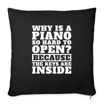 Music Teacher Music Teacher Funny Piano - Sofa pillowcase 17,3'' x 17,3'' (45 x 45 cm) - black - Front