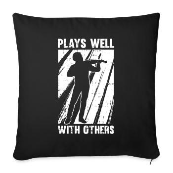 Music teacher Music teacher Violin Music teacher - Sofa pillowcase 17,3'' x 17,3'' (45 x 45 cm) - black - Front