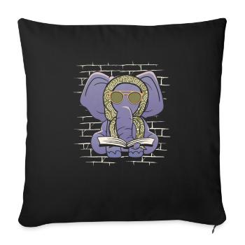 Lunettes de soleil éléphant avec foulard - Housse de coussin décorative 45 x 45 cm - noir - Devant