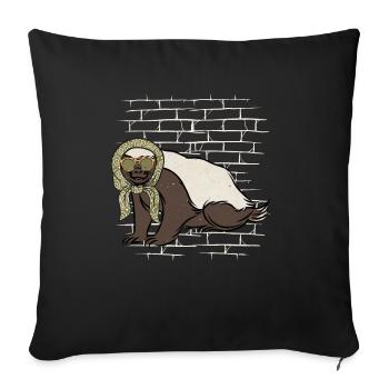 Honey Badger Ratel Sunglasses with scarf - Sofa pillowcase 17,3'' x 17,3'' (45 x 45 cm) - black - Front