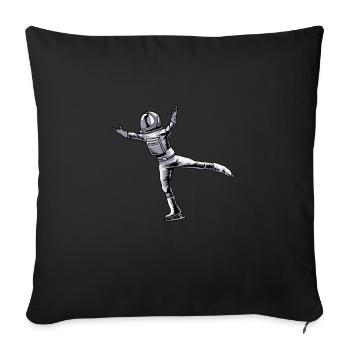 Figure Skating Figure Skating Astronaut - Sofa pillowcase 17,3'' x 17,3'' (45 x 45 cm) - black - Front