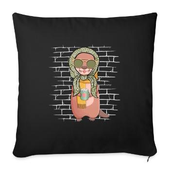 Otter Lunettes de soleil Foulard - Housse de coussin décorative 45 x 45 cm - noir - Devant