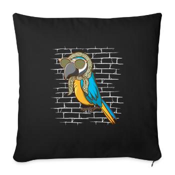 Parrot Sunglasses Scarf - Sofa pillowcase 17,3'' x 17,3'' (45 x 45 cm) - black - Front