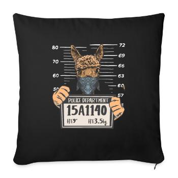 Photo de la police de Lama Llama - Housse de coussin décorative 45 x 45 cm - noir - Devant