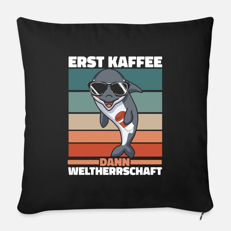 Orca Wal Killerwal Schwertwal - Sofakissenbezug 45 x 45 cm - Schwarz