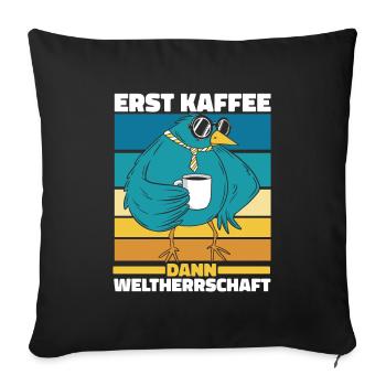 Vogel Ornithologe Kaffee Sonnenbrille - Sofakissenbezug 45 x 45 cm - Schwarz - Vorne