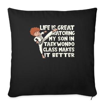 Taekwondo Mama Taekwondo Mama - Housse de coussin décorative 45 x 45 cm - noir - Devant