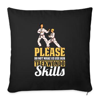 Taekwondo Taekwondo Mama - Sofa pillowcase 17,3'' x 17,3'' (45 x 45 cm) - black - Front