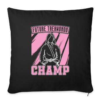 Taekwondo - Sofa pillowcase 17,3'' x 17,3'' (45 x 45 cm) - black - Front