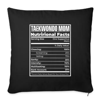 Taekwondo Nutritional Information - Sofa pillowcase 17,3'' x 17,3'' (45 x 45 cm) - black - Front