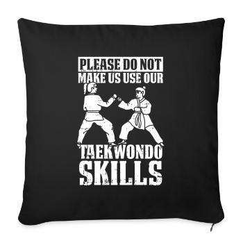 Taekwondo Taekwondo Mama - Sofa pillowcase 17,3'' x 17,3'' (45 x 45 cm) - black - Front