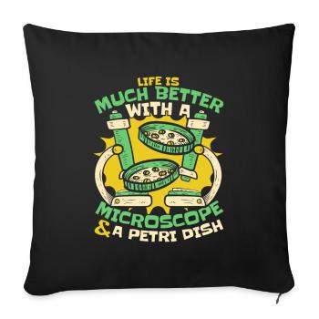 Biology Biologist Microscope Molecular Biologist - Sofa pillowcase 17,3'' x 17,3'' (45 x 45 cm) - black - Front