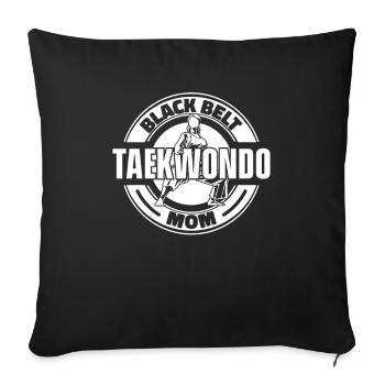 Taekwondo Mama - Housse de coussin décorative 45 x 45 cm - noir - Devant