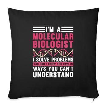 Biology Biologist Lustig Molecular Biologist - Sofa pillowcase 17,3'' x 17,3'' (45 x 45 cm) - black - Front