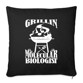 Biology Biologist Grill Molecular Biologist - Sofa pillowcase 17,3'' x 17,3'' (45 x 45 cm) - black - Front