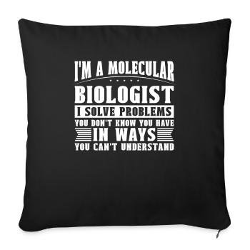 Biology Biologist Lustig Molecular Biologist - Sofa pillowcase 17,3'' x 17,3'' (45 x 45 cm) - black - Front