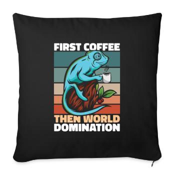 Chameleon Chamäleon Kaffee Sonnenbrille - Sofakissenbezug 45 x 45 cm - Schwarz - Vorne