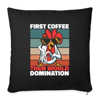 Chicken Hen Coffee Sunglasses - Sofa pillowcase 17,3'' x 17,3'' (45 x 45 cm) - black - Front
