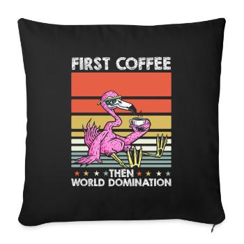 Flamingo Coffee Sunglasses - Sofa pillowcase 17,3'' x 17,3'' (45 x 45 cm) - black - Front