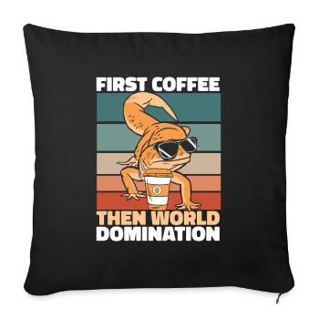 Gecko Lizard Coffee Sunglasses - Sofa pillowcase 17,3'' x 17,3'' (45 x 45 cm) - black - Front