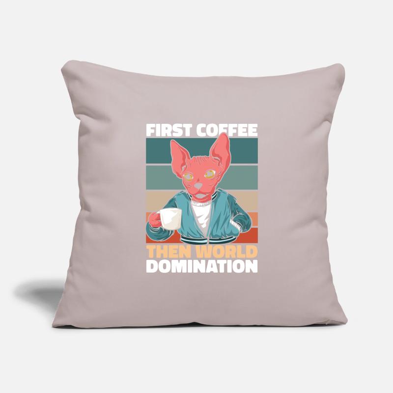 Sphynx Cat Coffee Sofa pillowcase 17,3'' x 17,3'' (45 x 45 cm)