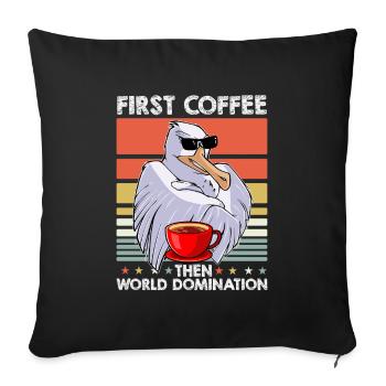 Seagull Sunglasses Coffee - Sofa pillowcase 17,3'' x 17,3'' (45 x 45 cm) - black - Front