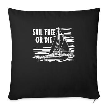 Liberté de voilier - Housse de coussin décorative 45 x 45 cm - noir - Devant