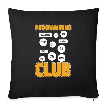 Developer Coder Programmer Association - Sofa pillowcase 17,3'' x 17,3'' (45 x 45 cm) - black - Front