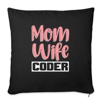 Entwickler Coder Programmierer Ehefrau - Sofakissenbezug 45 x 45 cm - Schwarz - Vorne