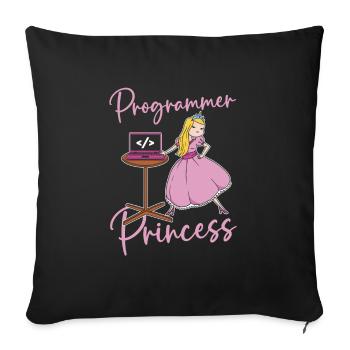 Entwickler Coder Programmierer Prinzessin - Sofakissenbezug 45 x 45 cm - Schwarz - Vorne