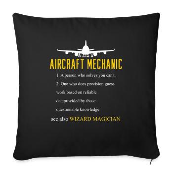 Aircraft Mechanic Definition - Sofa pillowcase 17,3'' x 17,3'' (45 x 45 cm) - black - Front