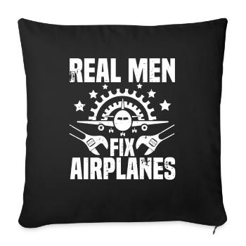 Aircraft mechanic key - Sofa pillowcase 17,3'' x 17,3'' (45 x 45 cm) - black - Front
